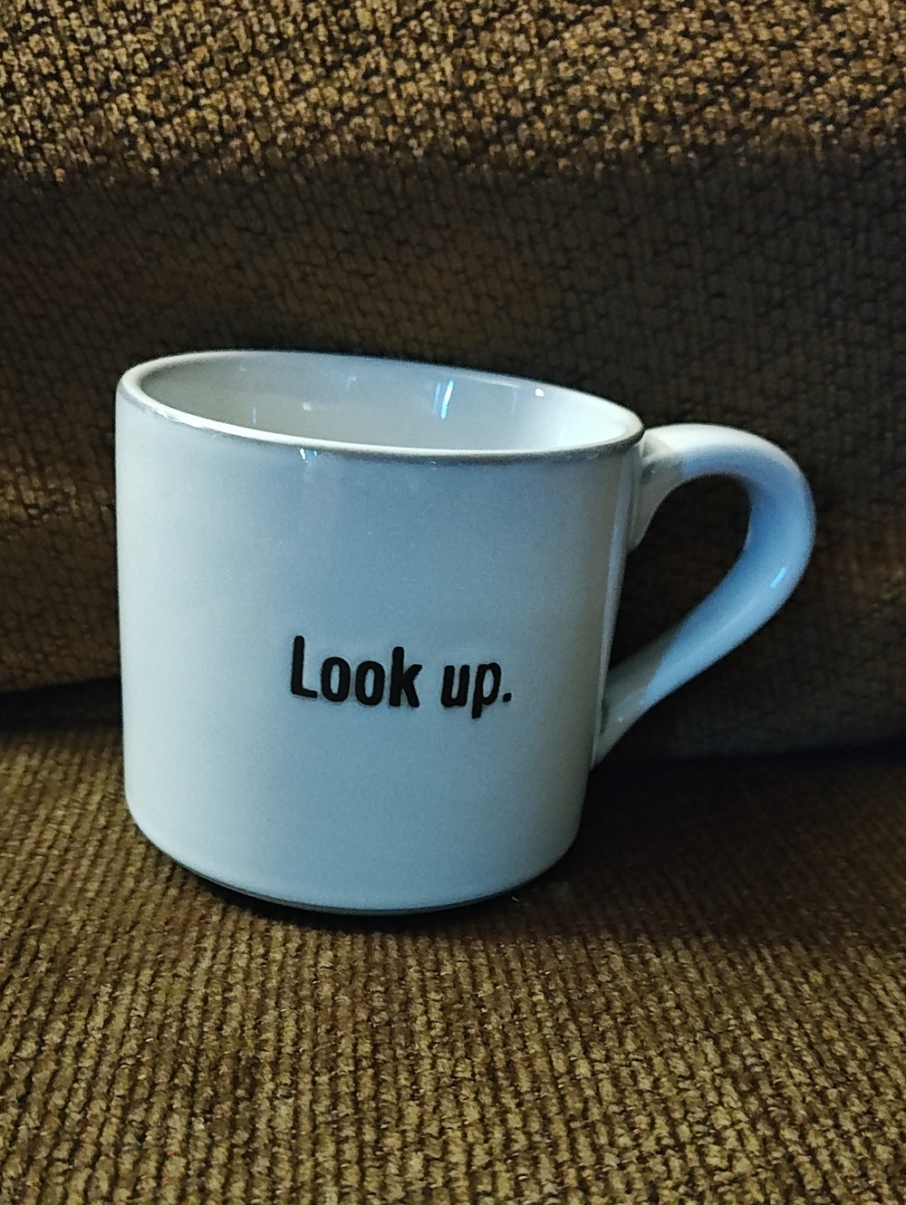 White Ceramic 'Look up.' Coffee Mug